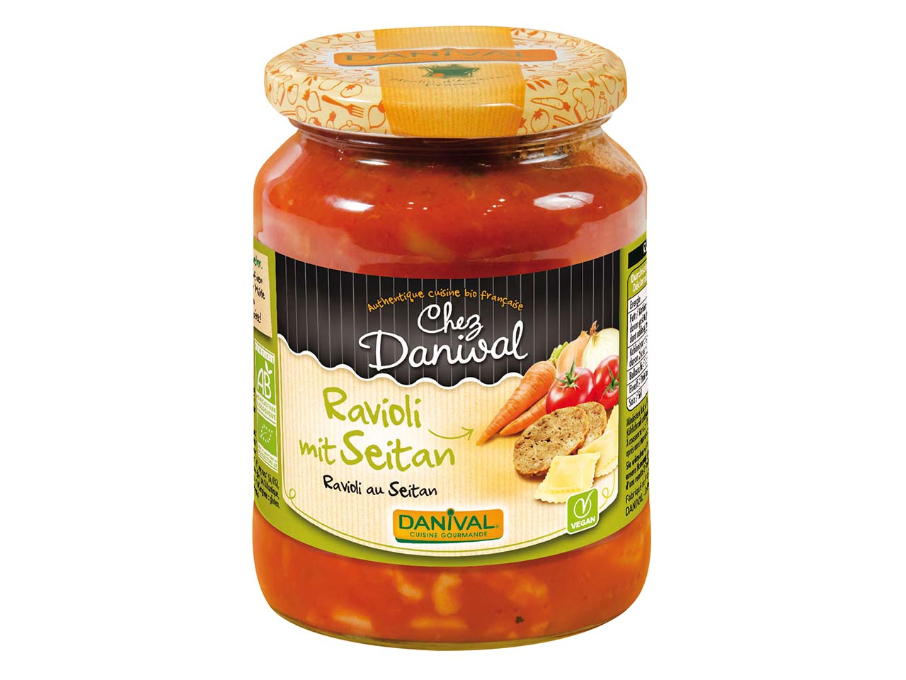 DANIVAL Bio-Ravioli mit Seitan, vegan, 670 g