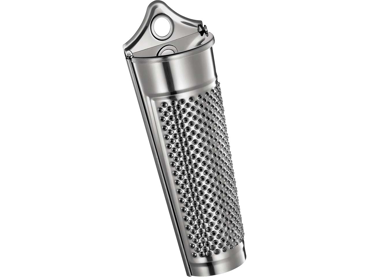 Muskatreibe aus Edelstahl mit Aufbewahrungsfach