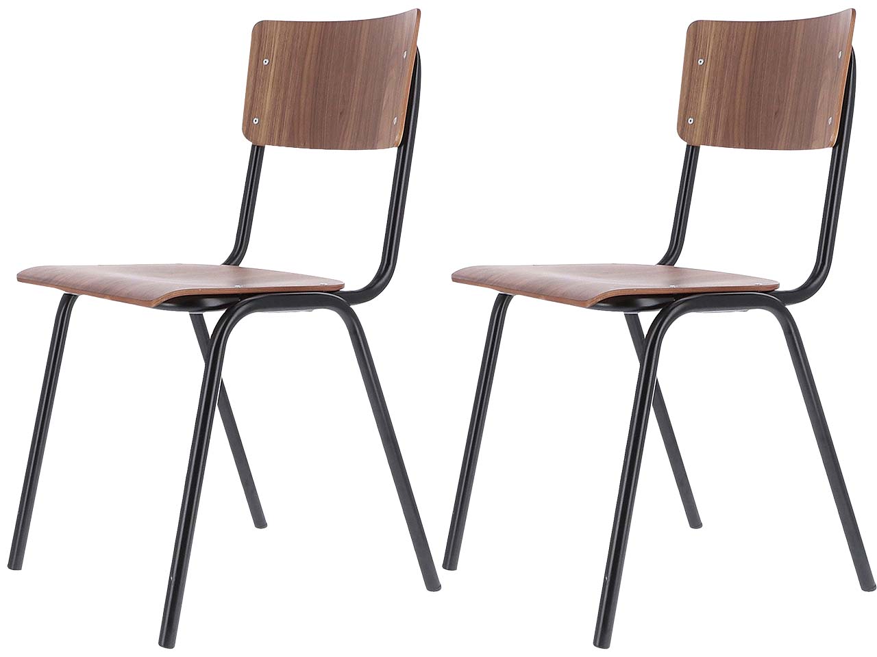 Jan Kurtz 2 Besucherstühle "Zero" Nussbaum, Gestell schwarz