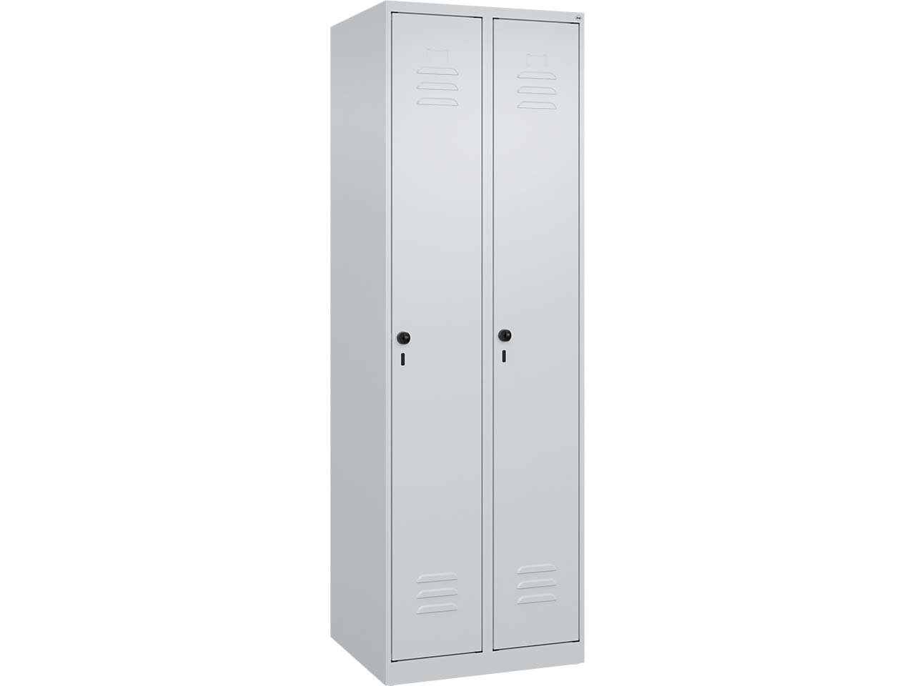 C+P Spind Classic PLUS, 2 Abteile, 1850x600x500mm, Lichtgrau/Lichtgrau