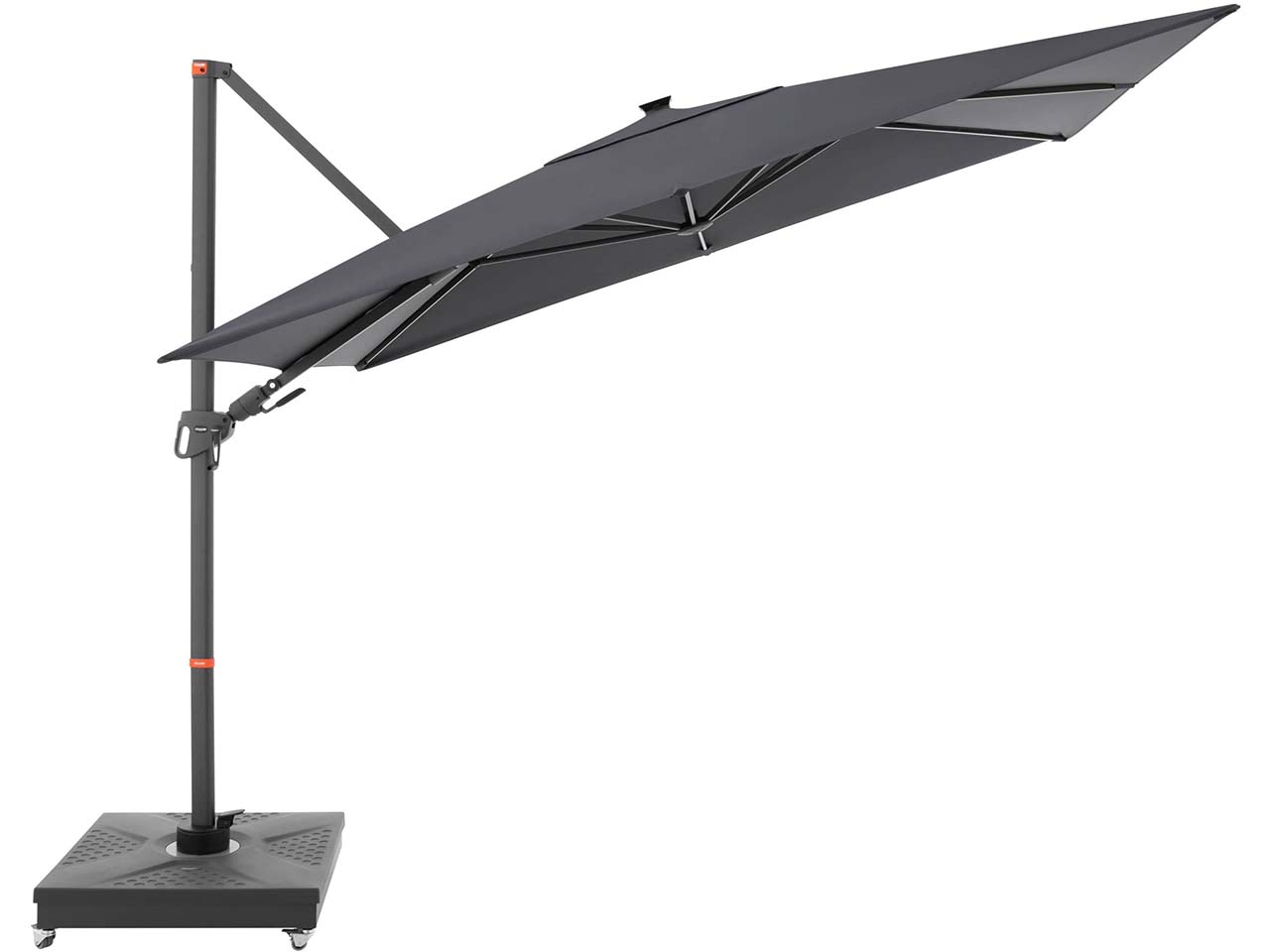 doppler Pendelschirm "myZone AX" mit LED Beleuchtung 300 x 220 cm, anthrazit