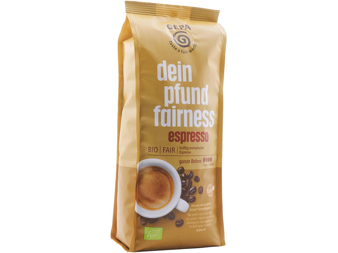 GEPA Bio-Espresso "Dein Pfund Fairness" ganze Bohne, 500 g