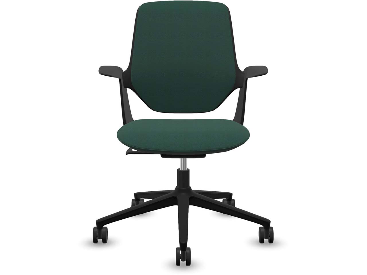 Profim Bürodrehstuhl „TRILLO PRO“ mit Armlehnen, schwarz, Stoff: grün