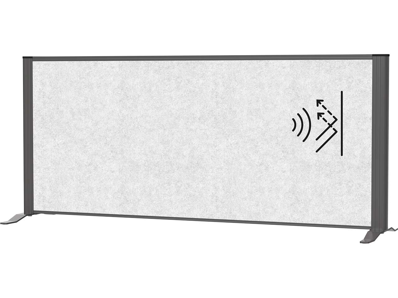 MAUL Sideboard-Trennwand "MAULconnecto" anthrazit, Akustik 120 x 50 cm, hellgrau