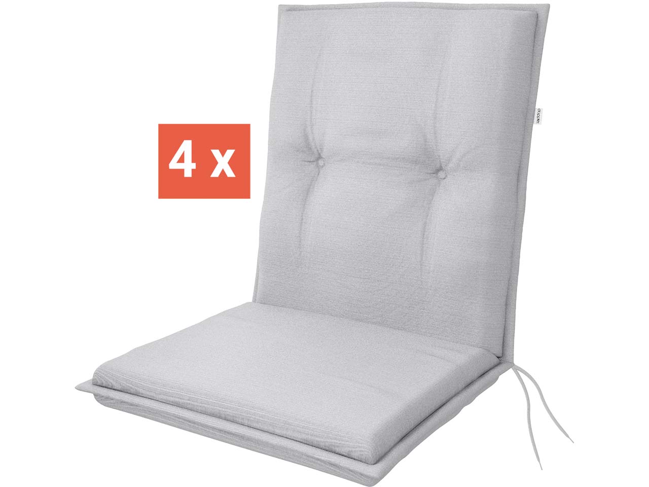 doppler Auflage "STAR" für Niederlehner, 4er-Pack, 100x48x6 cm, Polyester, grau