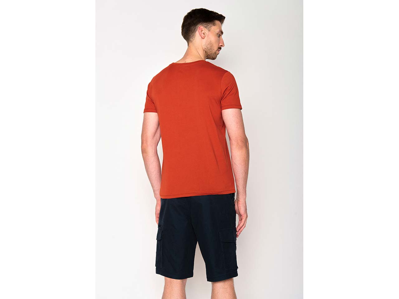 GREENBOMB Bio-Herren-T-Shirt "Donkey Surf" mit Rundhalsausschnitt, clay red, Gr. M