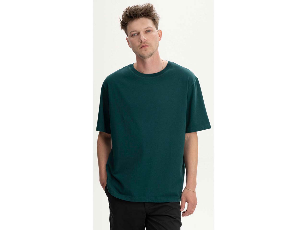 MELA Bio-Herren-T-Shirt 'BHAJAN' mit überschnittenen Schultern, tiefsee, Gr. XL