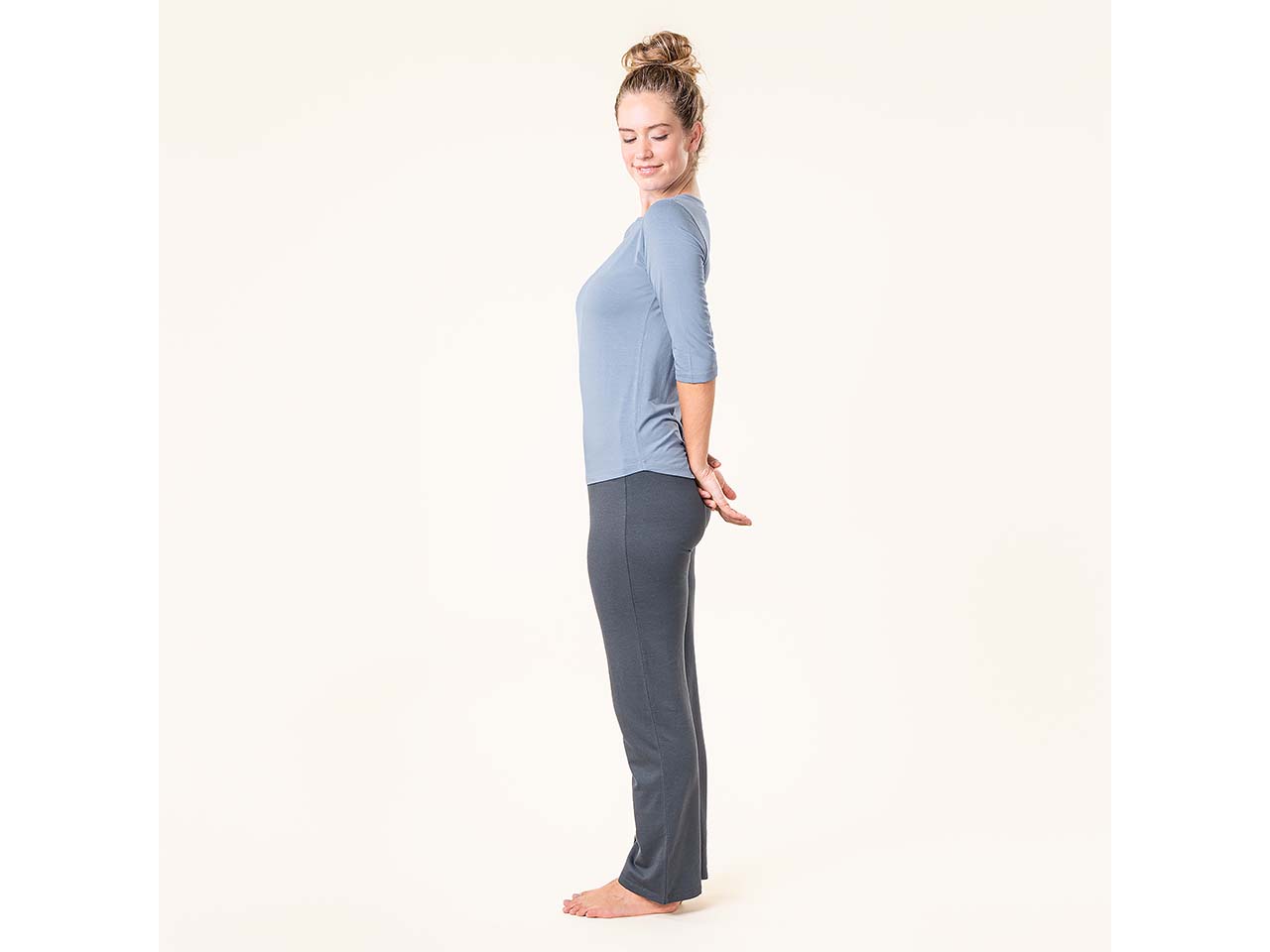 Living Crafts Bio-Damen-T-Shirt 'TOVARA' mit 3/4-Arm, dried lavender, Gr. S
