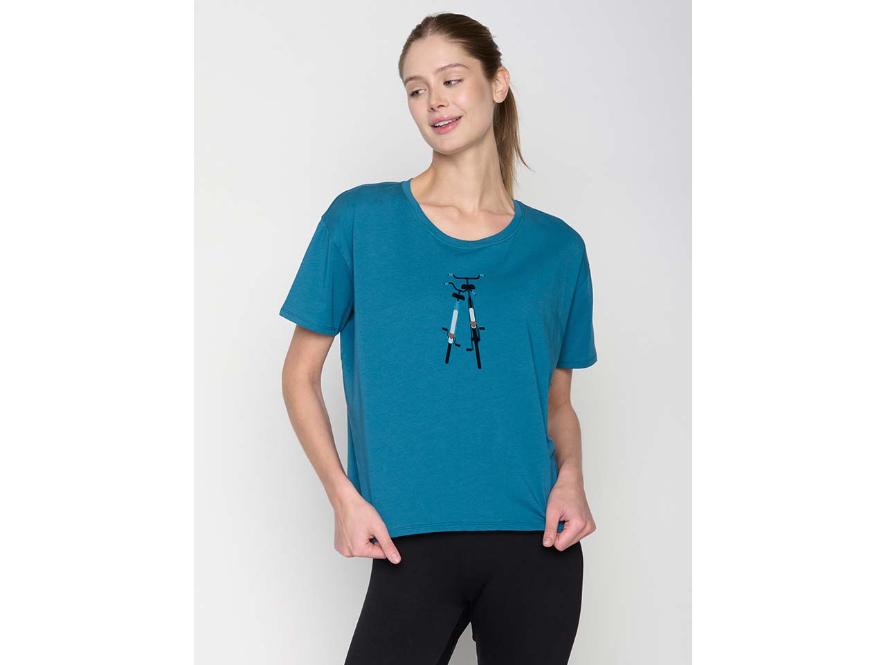 GREENBOMB Bio-Damen-T-Shirt 'Romantic' weit geschnitten, rich blue, Gr. S