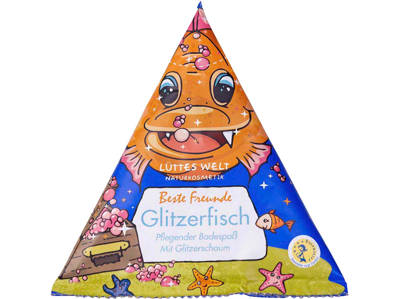 LÜTTES WELT Badezusatz Badevulkan Glitzerfisch "Beste Freunde", 70 g
