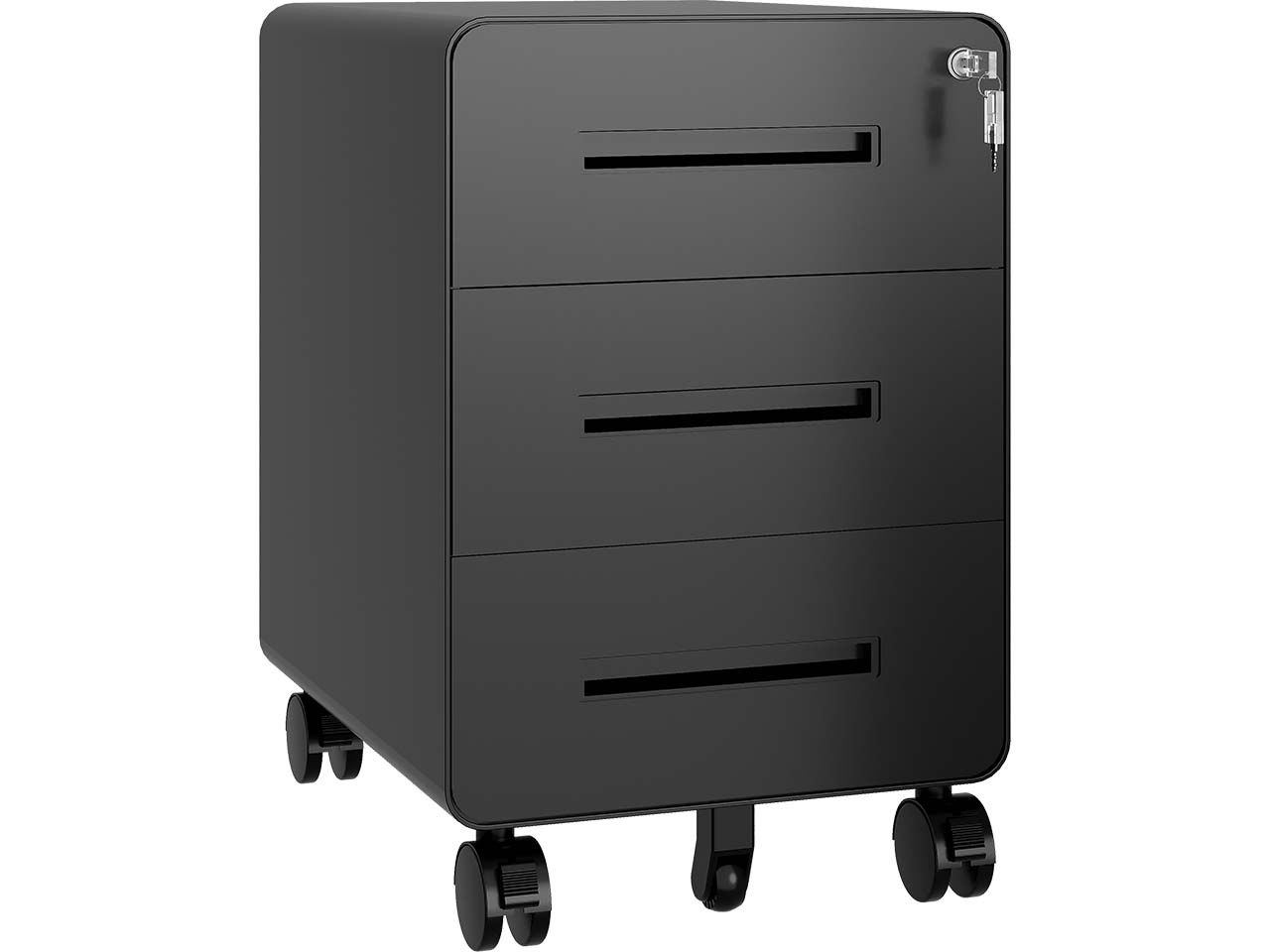 BISLEY Rollcontainer 'EasyRoll' mit 3 Schubladen, Tiefe 50 cm, schwarz