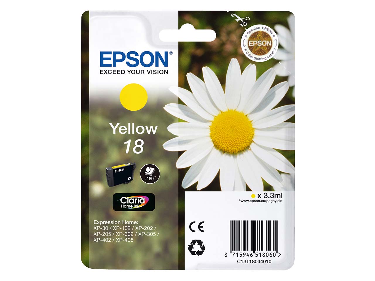 Epson Tintenpatrone T1804/ 18 gelb