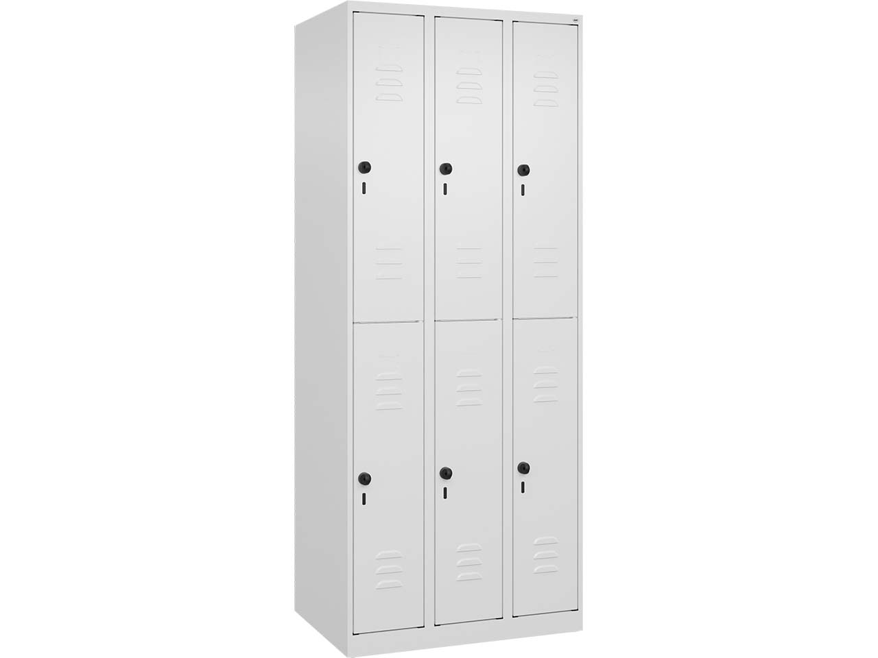 C+P Doppelstock-Spind Classic PLUS, 6 Fächer, 1850x750x500mm, Verkehrsweiß/Verkehrsweiß