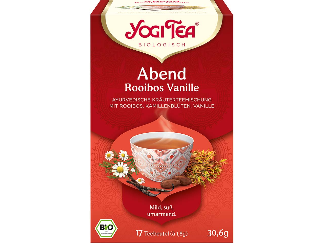 YOGI TEA Bio-Kräutertee "Abend" Rooibos Vanille, 30,6 g