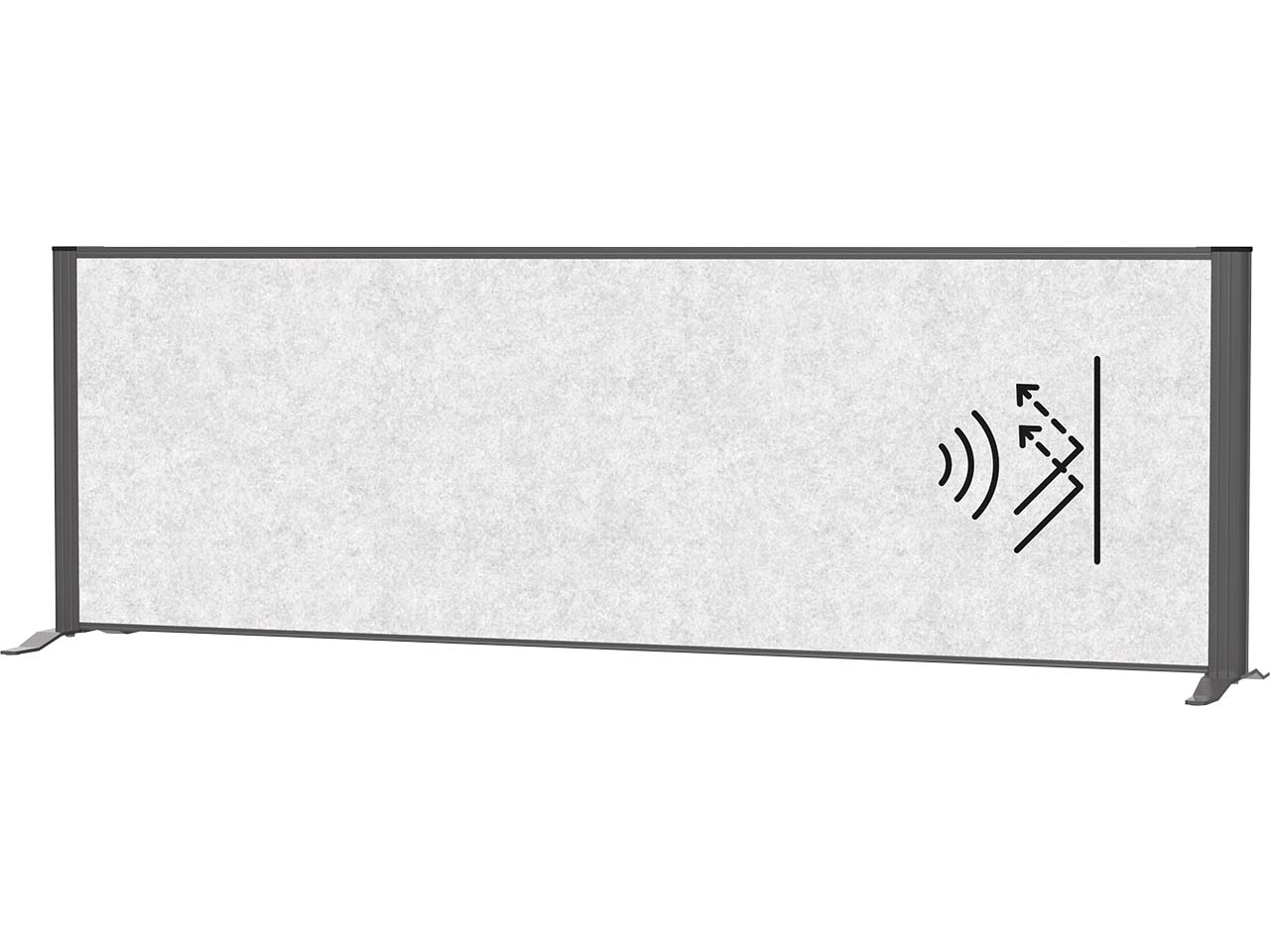 MAUL Sideboard-Trennwand "MAULconnecto" anthrazit, Akustik 160 x 50 cm, hellgrau