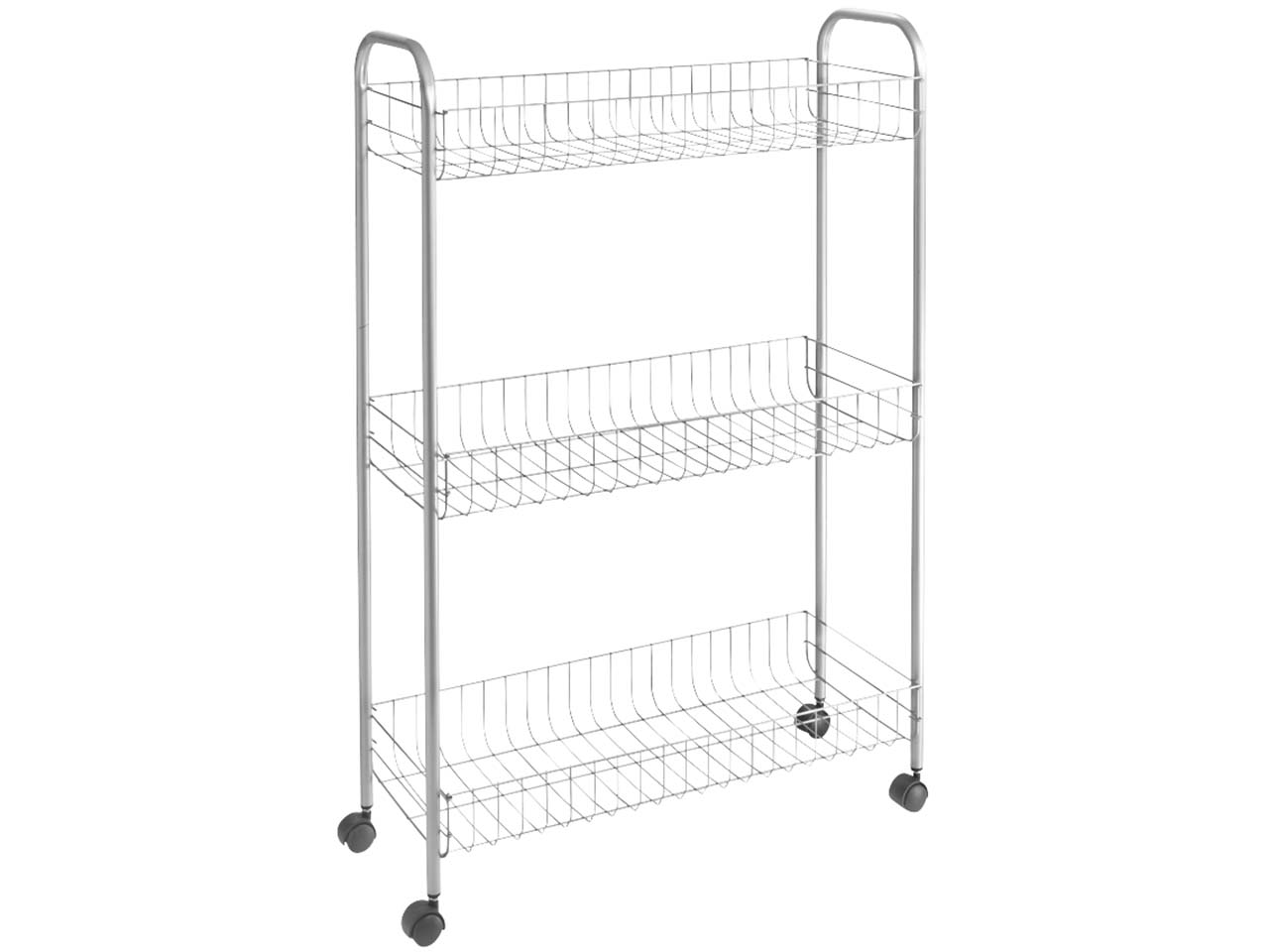 Metaltex Regalwagen "Slim Deluxe" mit 3 Körben und 4 Lenkrollen