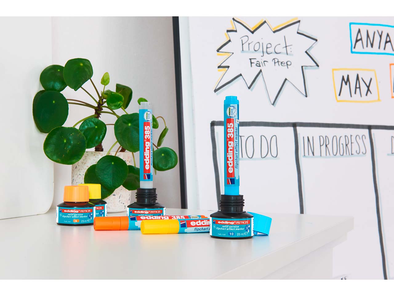 edding Nachfülltinte "FETK 25" Flipchart Effektmarker, 25ml, silbergrau