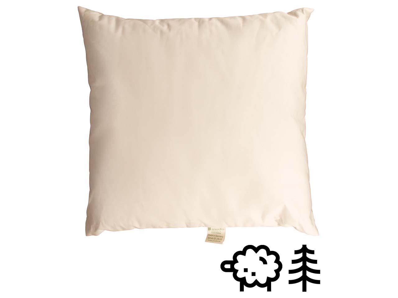 mudis Kopfkissen 40 x 40 cm Schafschurwolle/Zirbenholz