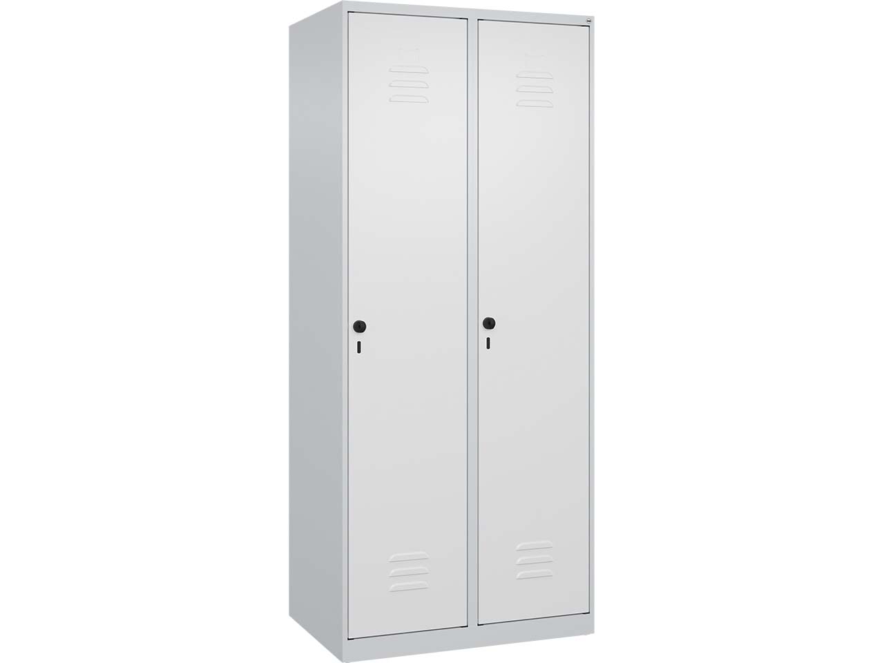 C+P Spind Classic PLUS, 2 Abteile, 1850x800x500mm, Lichtgrau/Verkehrsweiß