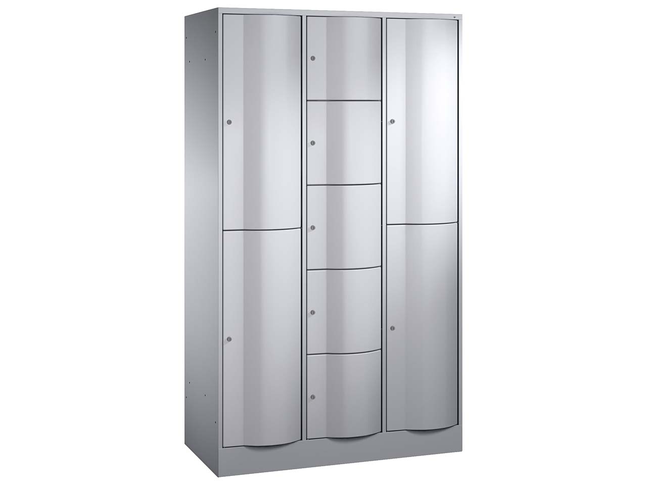 Kombi-Schließfachschrank lg/si lxr, 2+5+2 Fächer