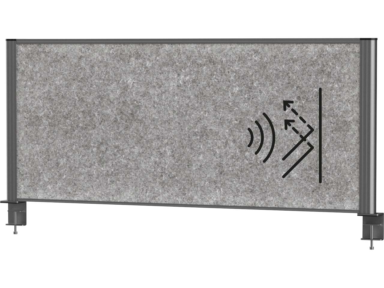 MAUL Tisch-Trennwand "MAULconnecto" anthrazit, Akustik 120 x 50 cm, dunkelgrau