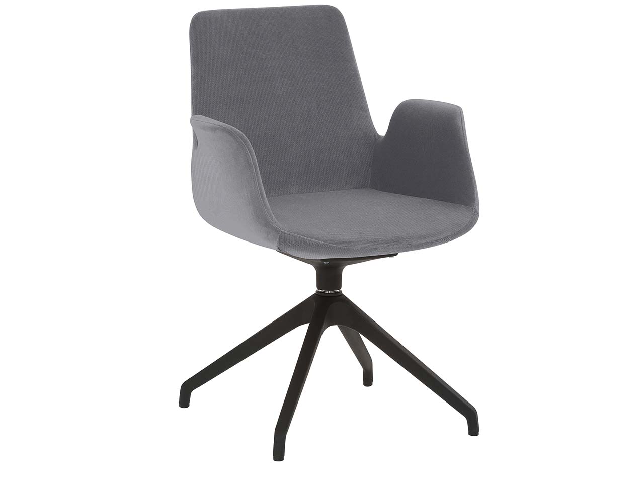 Besucherstuhl "2009" mit Sternfuß-Gestell, grau