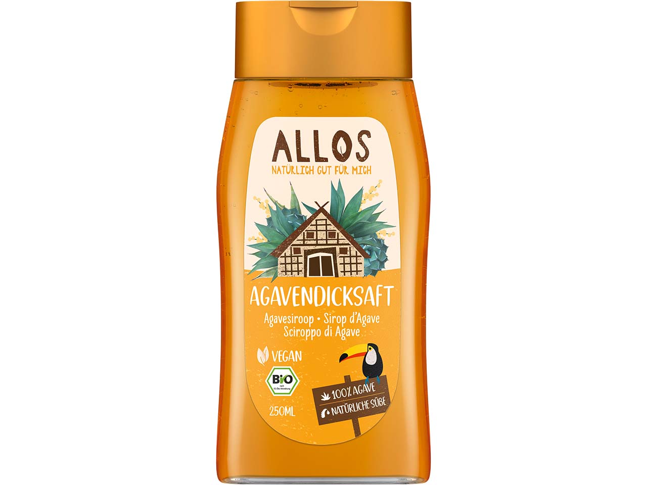 Allos Bio-Agavendicksaft in Spenderflasche, 250 ml