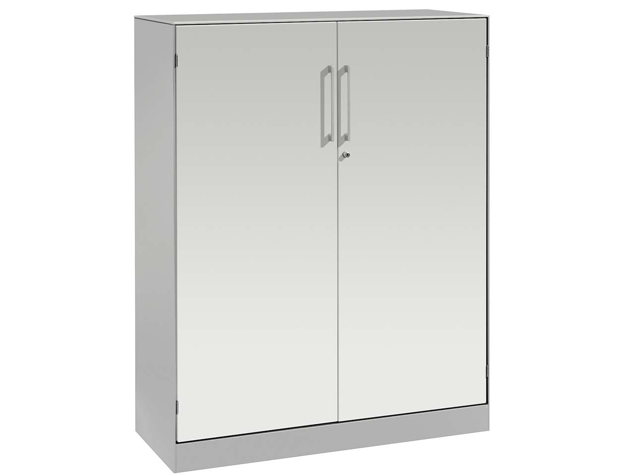 Flügeltürenschrank "CONTACT", Höhe 131 cm  (BxT) 80 x 43,5, silber