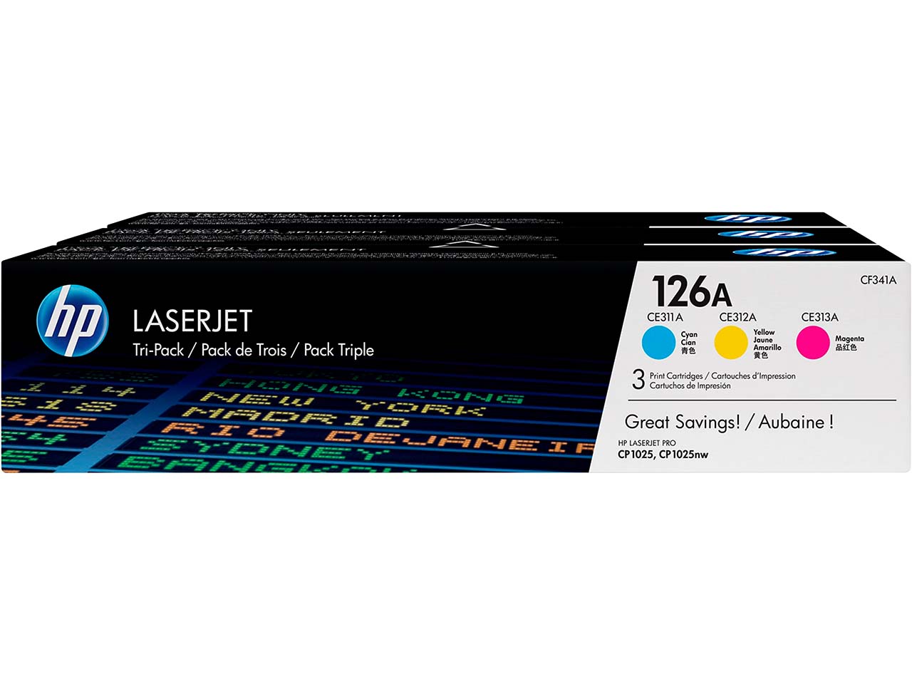 hp 3er Set Druckkassetten CF341A, cyan, magenta, gelb