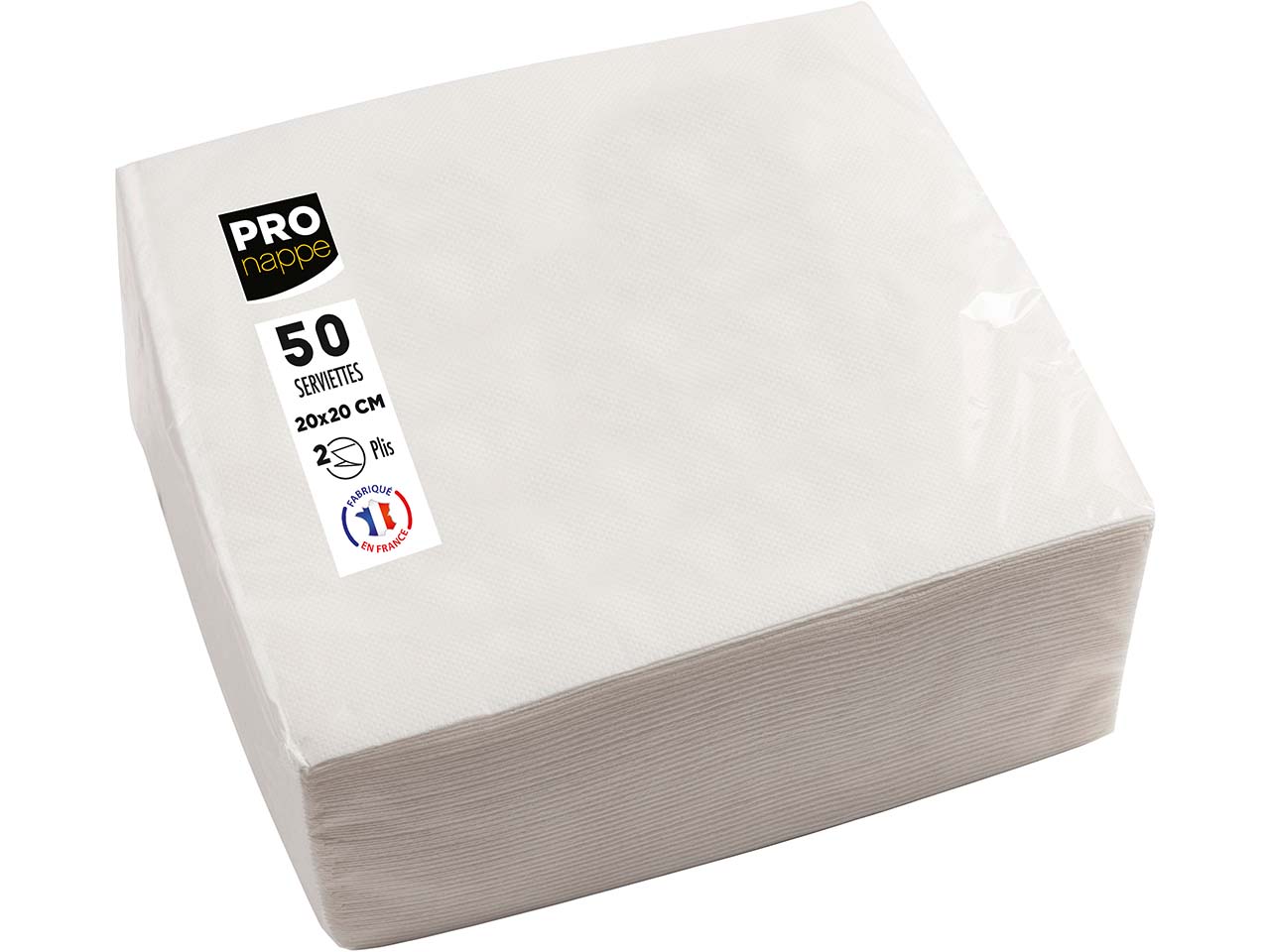 50 ProNappe Cocktail-Servietten 20 x 20 cm, weiß