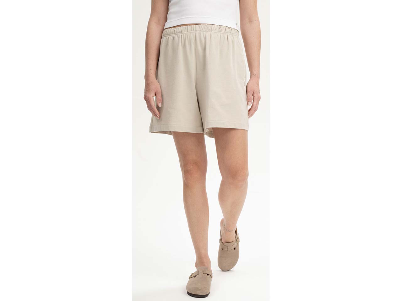 MELA Bio-Damen-Jersey-Short 'JIVIKA' mit Seitentaschen, birke, Gr. M