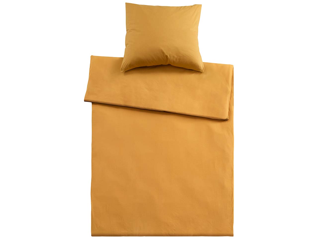 Bettwäsche "Single Jersey" aus Bio-Baumwolle 80 x 80 cm,/135 x 200 cm, ocker