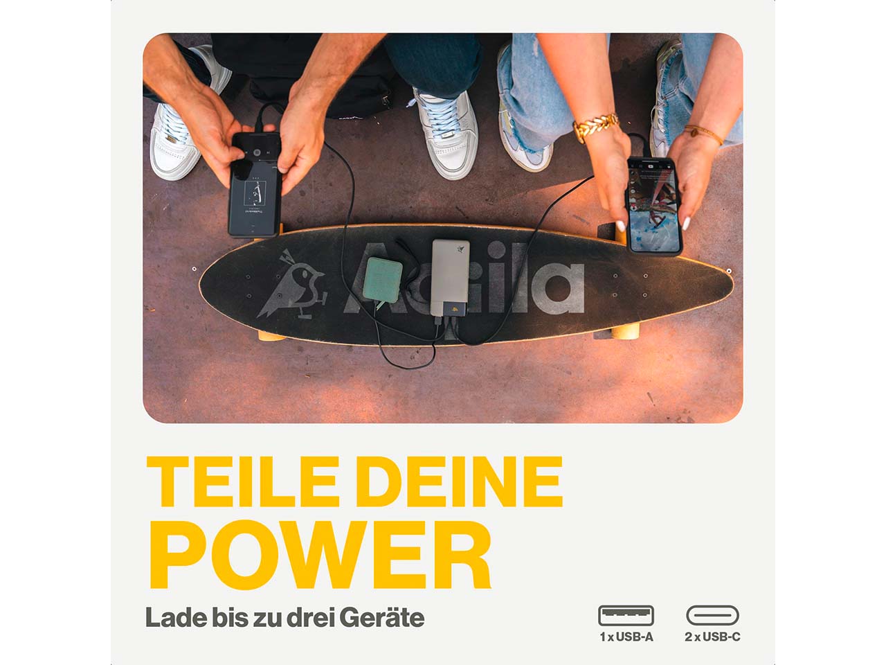 Aqiila Powerbank "Powerbird B20+" 20.000 mAh, moosgrün
