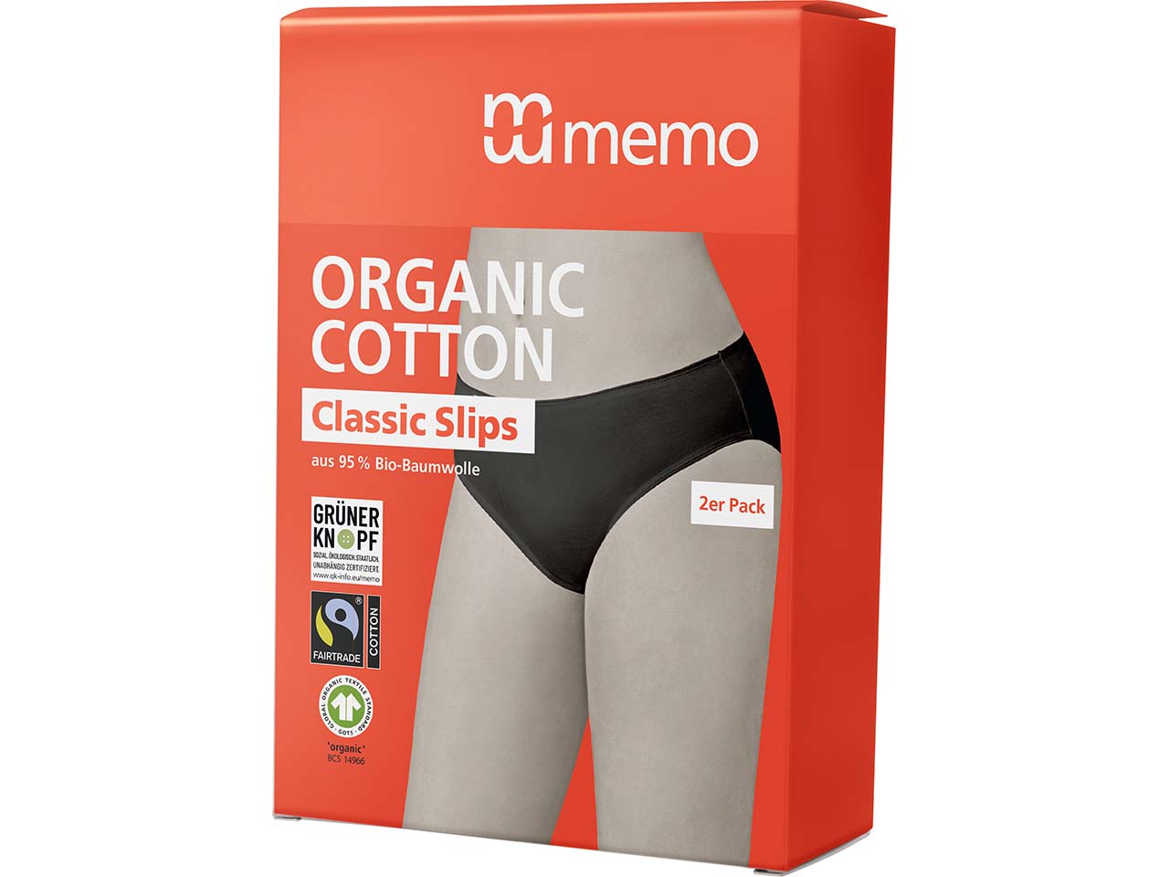 memo Slip 2er-Set schwarz Gr. XL aus Bio-Baumwolle mit Fairtrade-Siegel