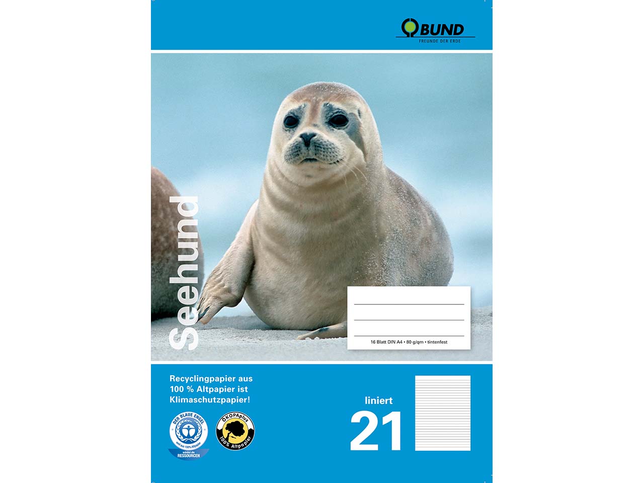 BUND Heft A4 Lin. 21 liniert o.R.