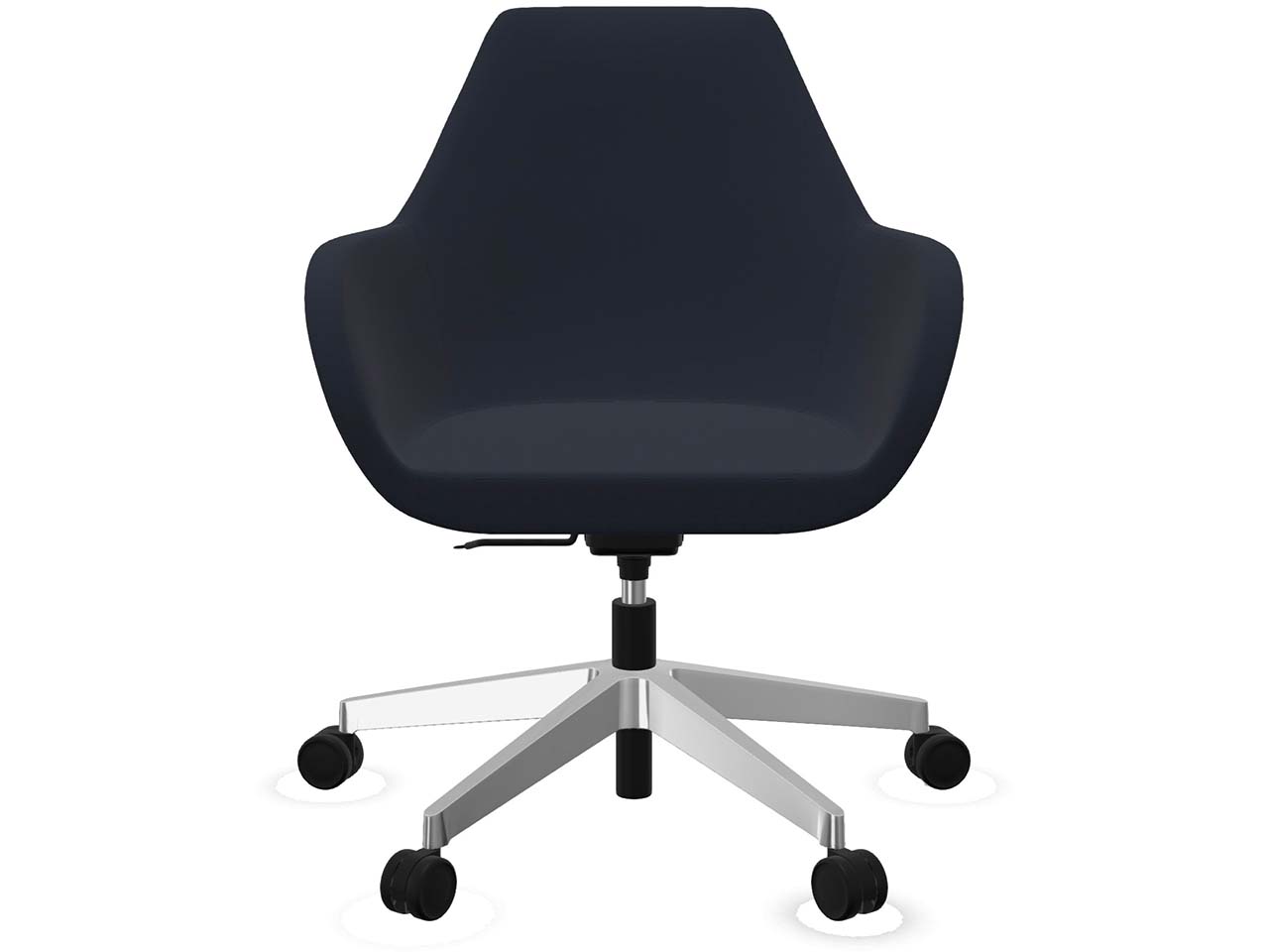 Profim Bürodrehstuhl "FAN" mit Wippmechanik und Fußkreuz, silber, Stoff: blau