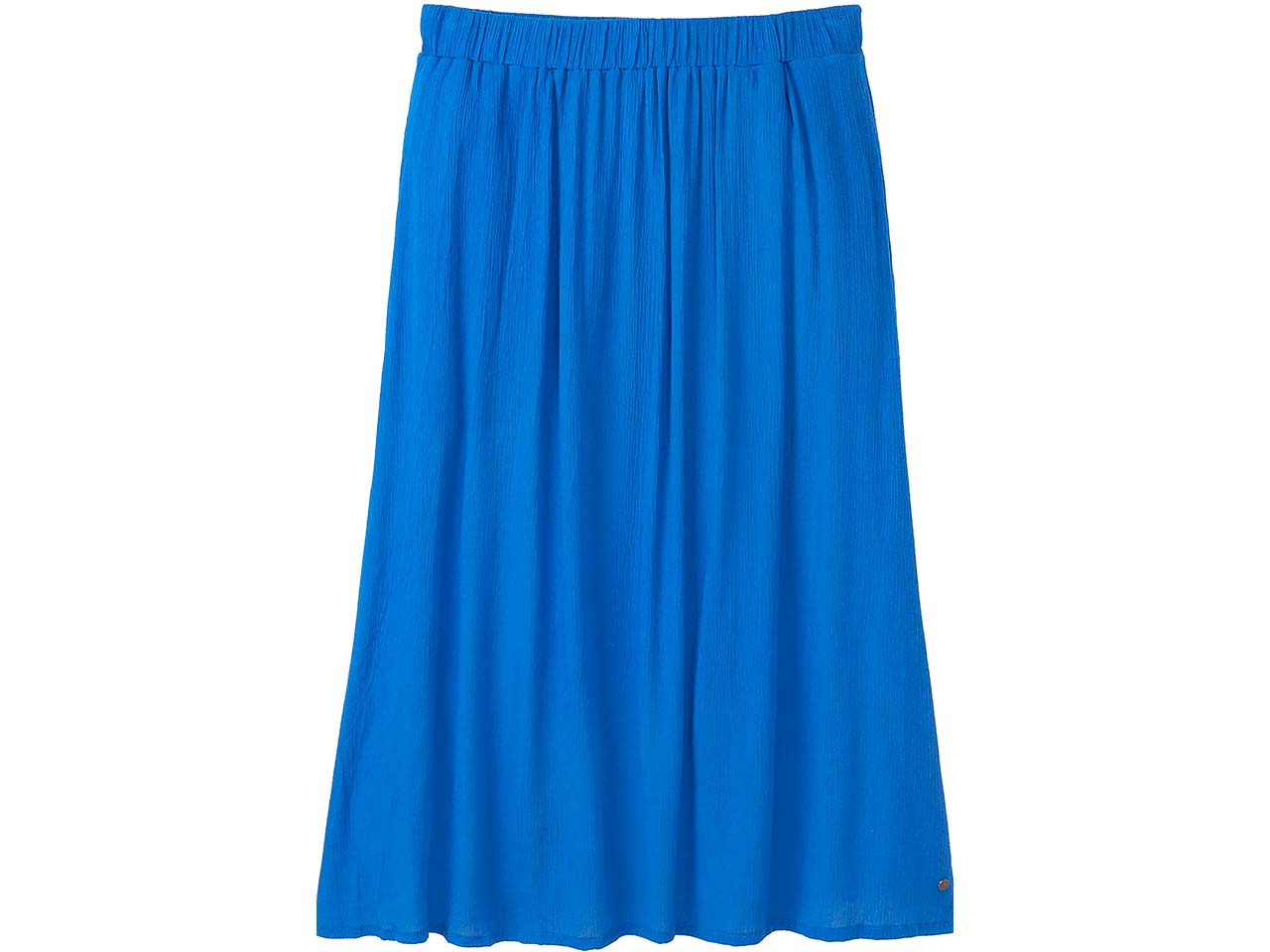 tranquillo Damen-Midi-Rock aus Crinkle-Viskose, mit Taschen, dazzling blue, Gr. 36