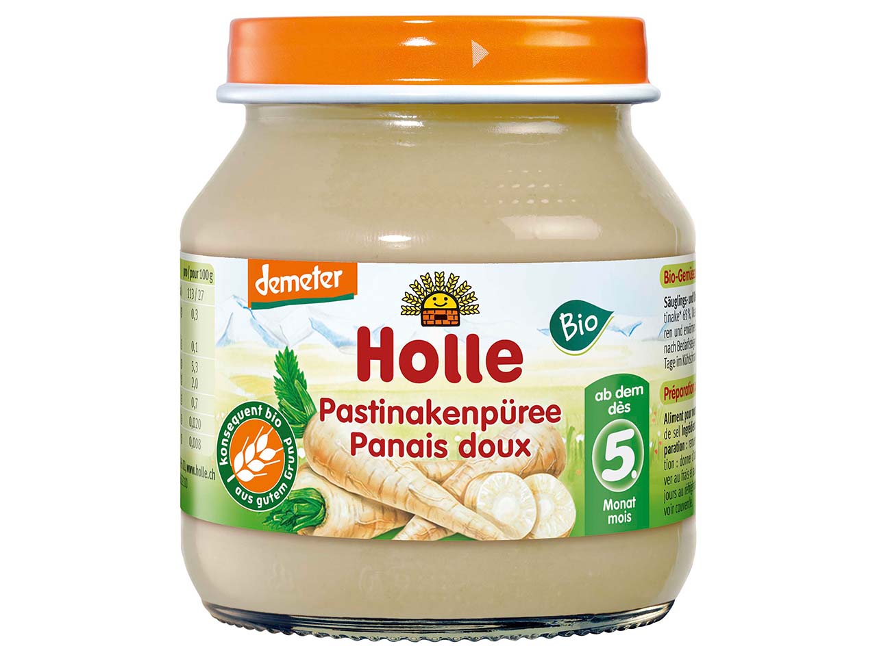Holle Bio-Pastinakenpüree, ab 5. Monat, Beikost, 125 g