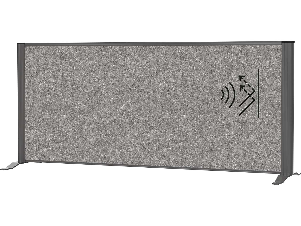 MAUL Sideboard-Trennwand "MAULconnecto" anthrazit, Akustik 120 x 50 cm, dunkelgrau