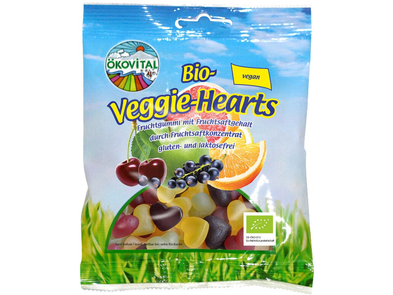 ÖKOVITAL Vegane Bio-Fruchtgummi "Veggie-Hearts", 80 g