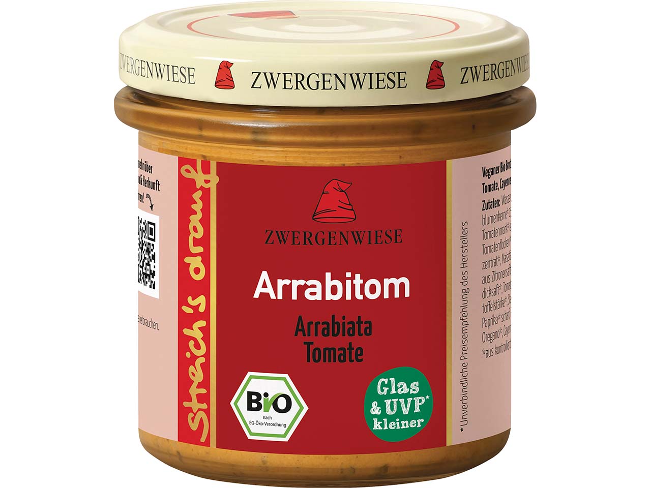 Zwergenwiese streich's drauf Arrabitom "Arrabiata und Tomate", vegan, 135 g