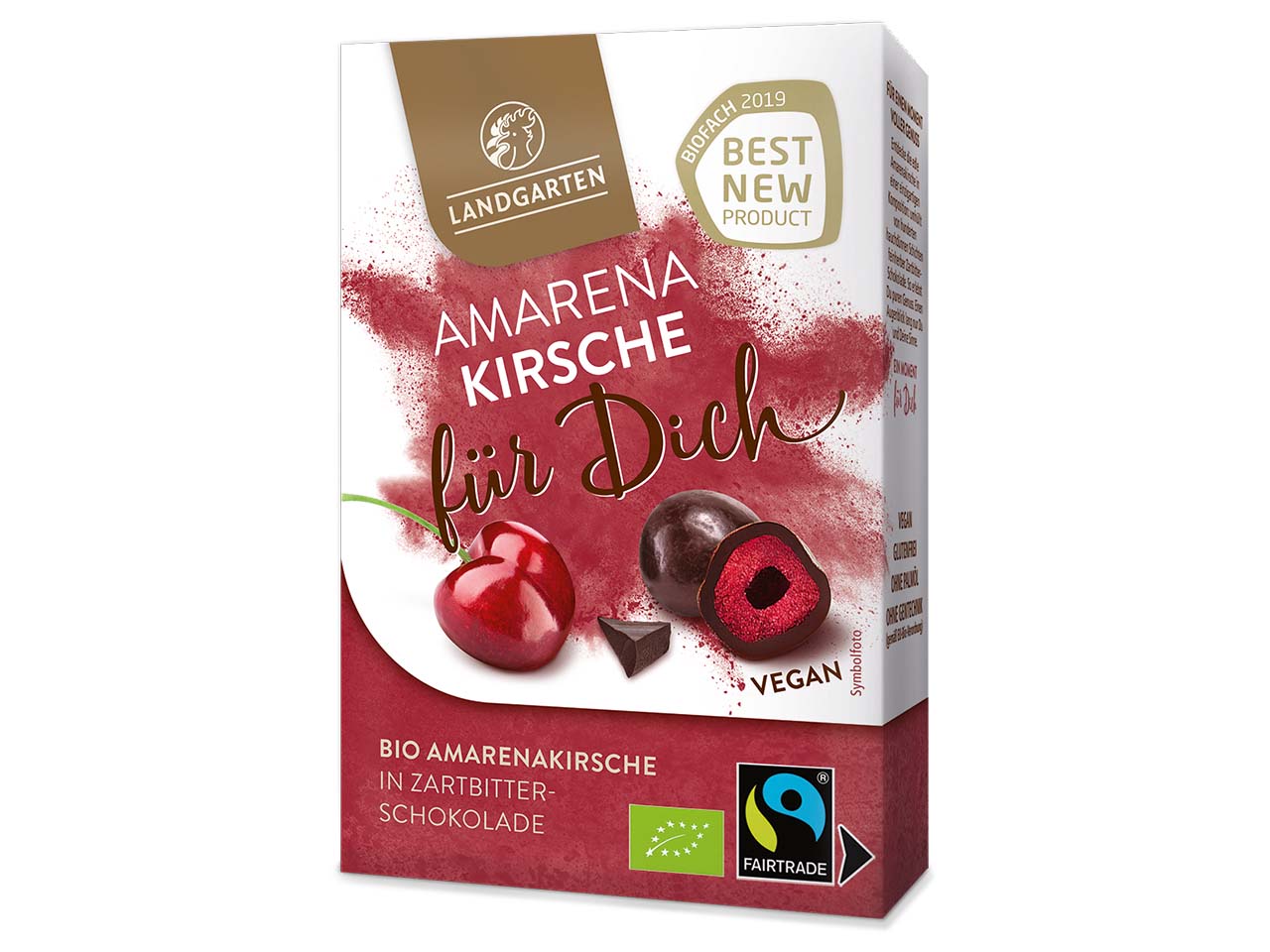 Landgarten Bio Amarena Kirsch in Zartbitterschokolade 'Für dich', 90 g