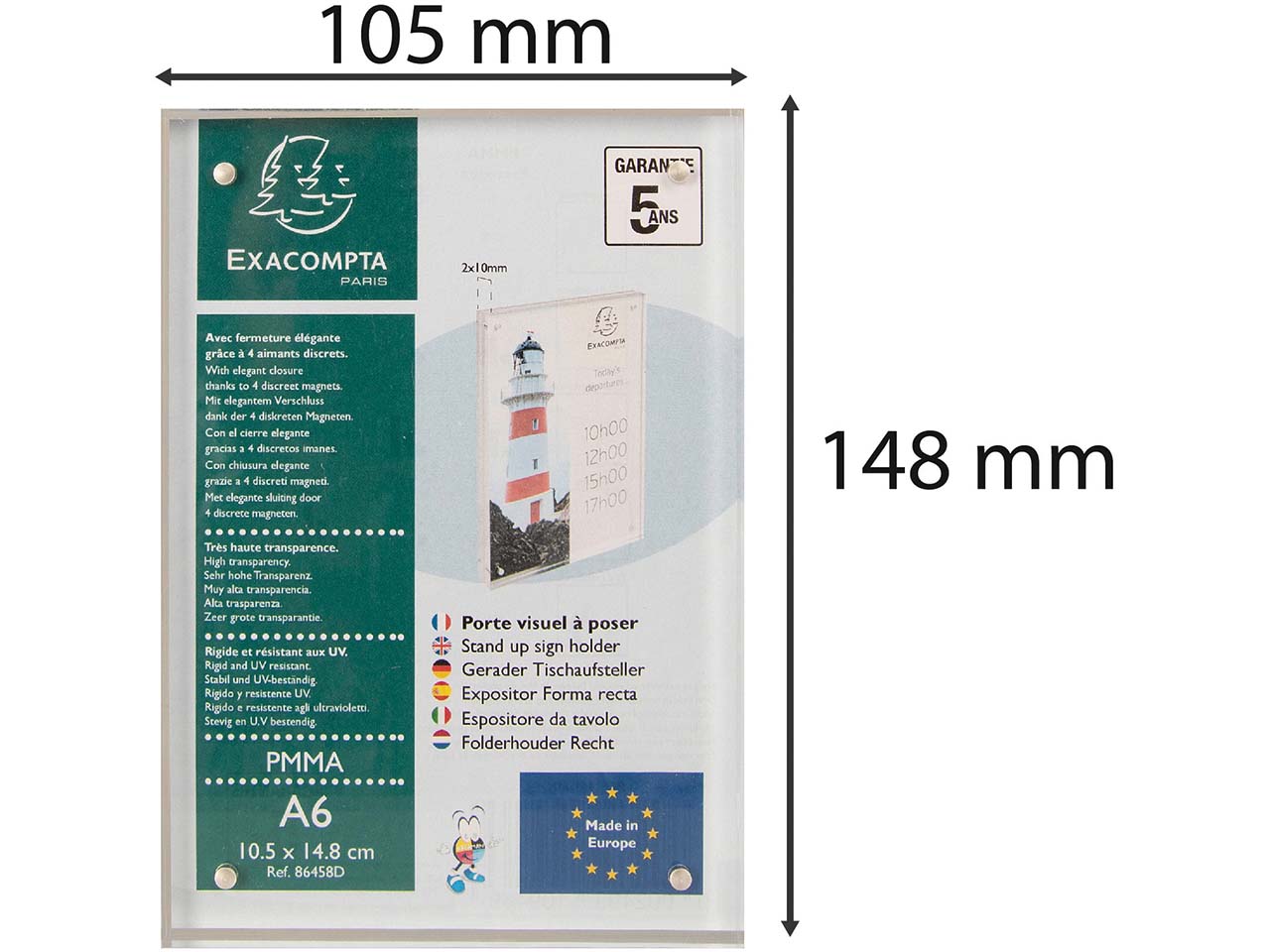 Exacompta Tischaufsteller "Exacryl" mit Magnetverschluss, (2x10mm) DIN A6 Exacompta Tischaufsteller "Exacryl" mit Magnetverschluss, (2x10mm) DIN A6