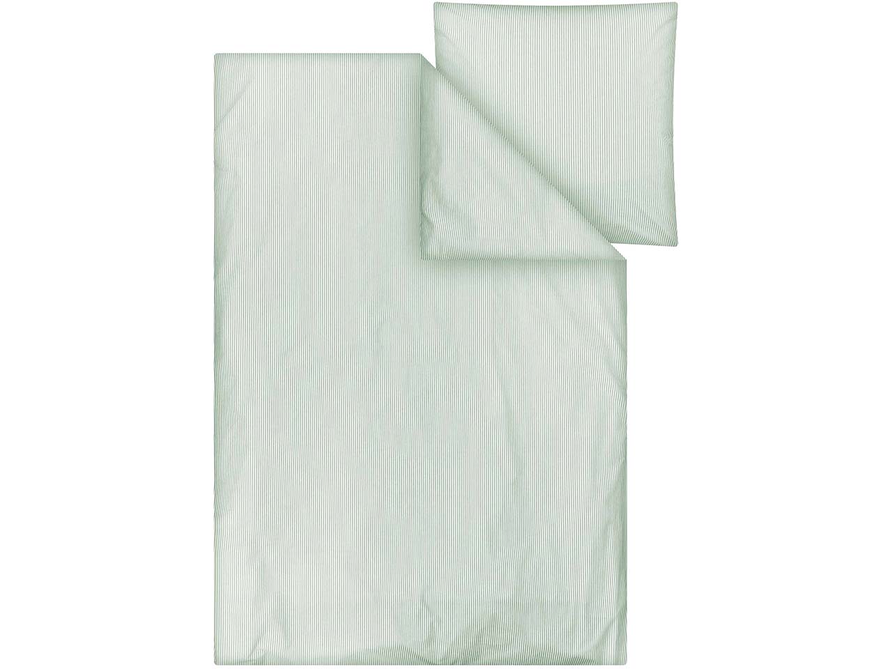 MELA Bio-Bettwäsche 'MAJULI STRIPES' aus Perkal, 2-tlg., 135x200/80x80 cm, thymian/natur