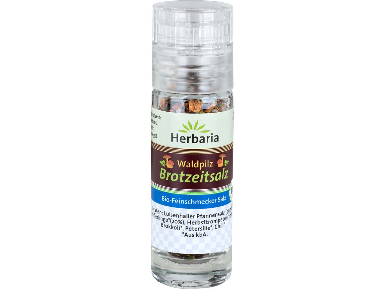 Herbaria Bio-Gewürzsalz "Waldpilz Brotzeitsalz" in Glasmühle, 9 g