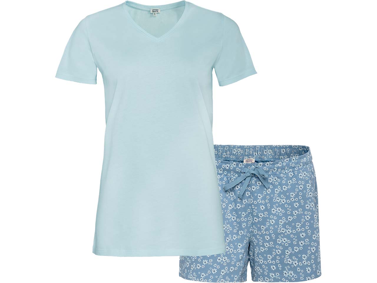 Living Crafts Bio-Damen-Schlafanzug "Miriam", kurz, bleu, Gr. L
