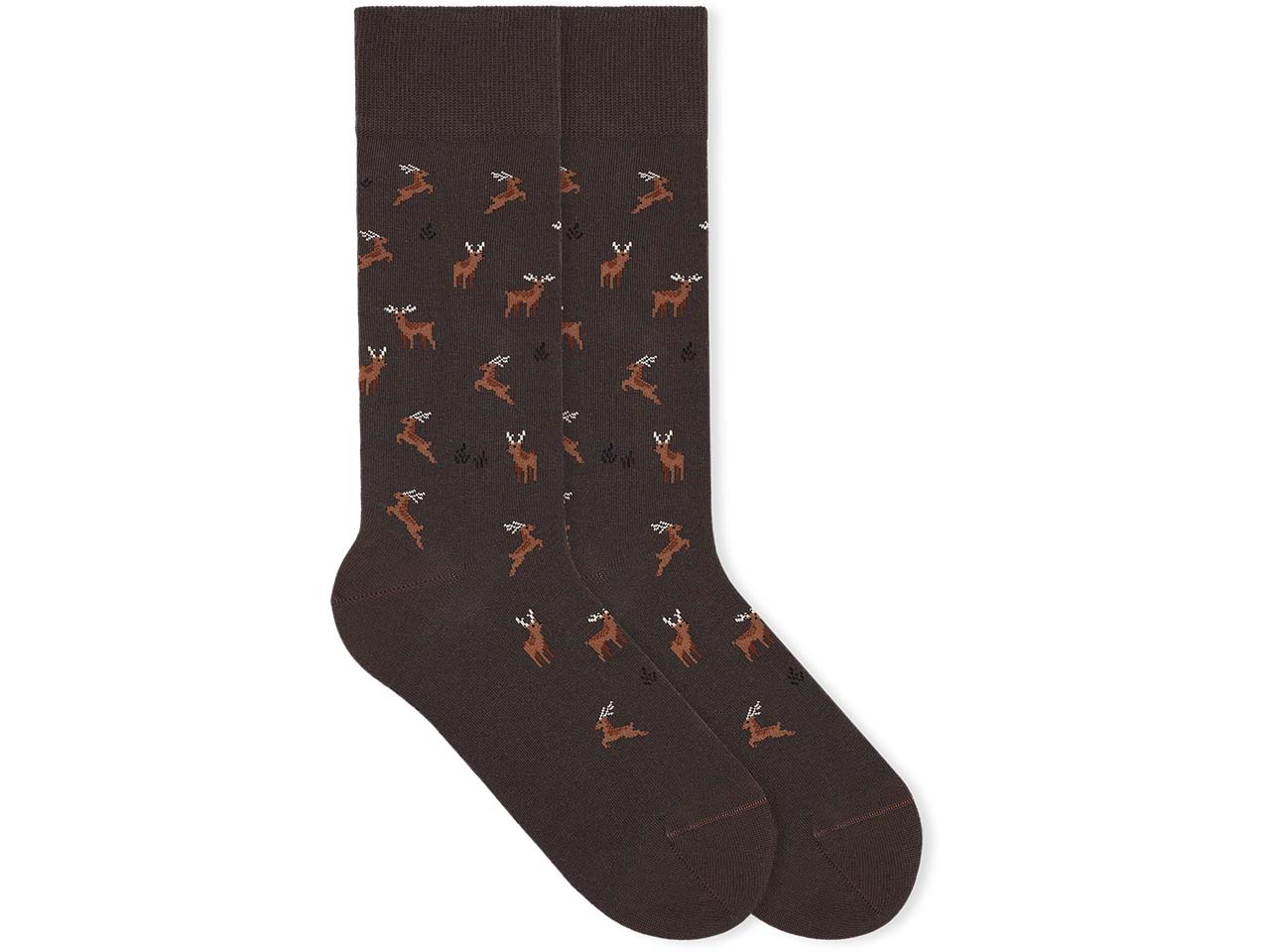 VON JUNGFELD Bio-Socken 'Reindeer', chestnut brown, Gr. 43/46