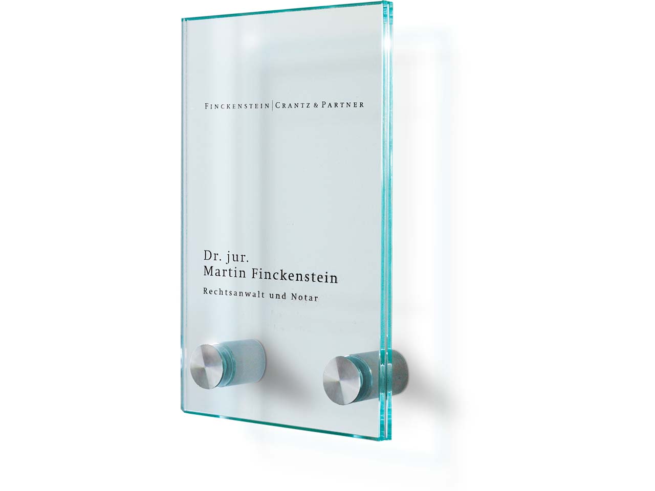 SignSystems Türschild "Cristallo" 10 x 16 cm, 2 Halter, Ø 18 mm