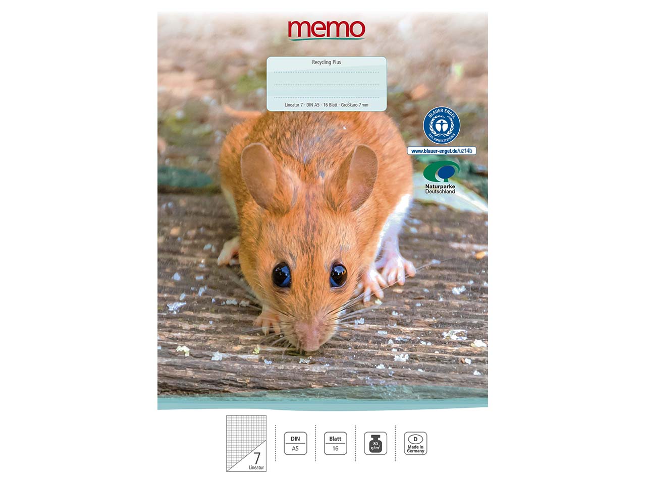 memo Schulheft A5 7mm kar. Lineatur 07
