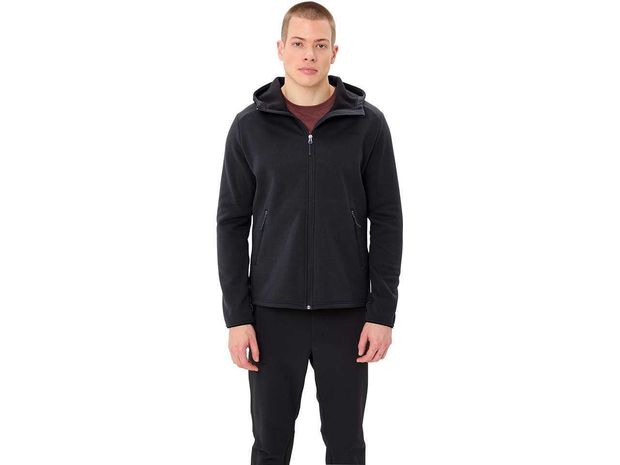 VAUDE Herren-Zip-Hoodie 'Idris Fleece' mit 2 Reißverschlusstaschen, black, Gr. L